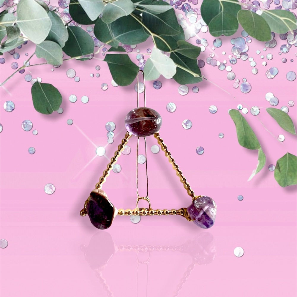 Amethyst Wire Wrapped Hair Pin